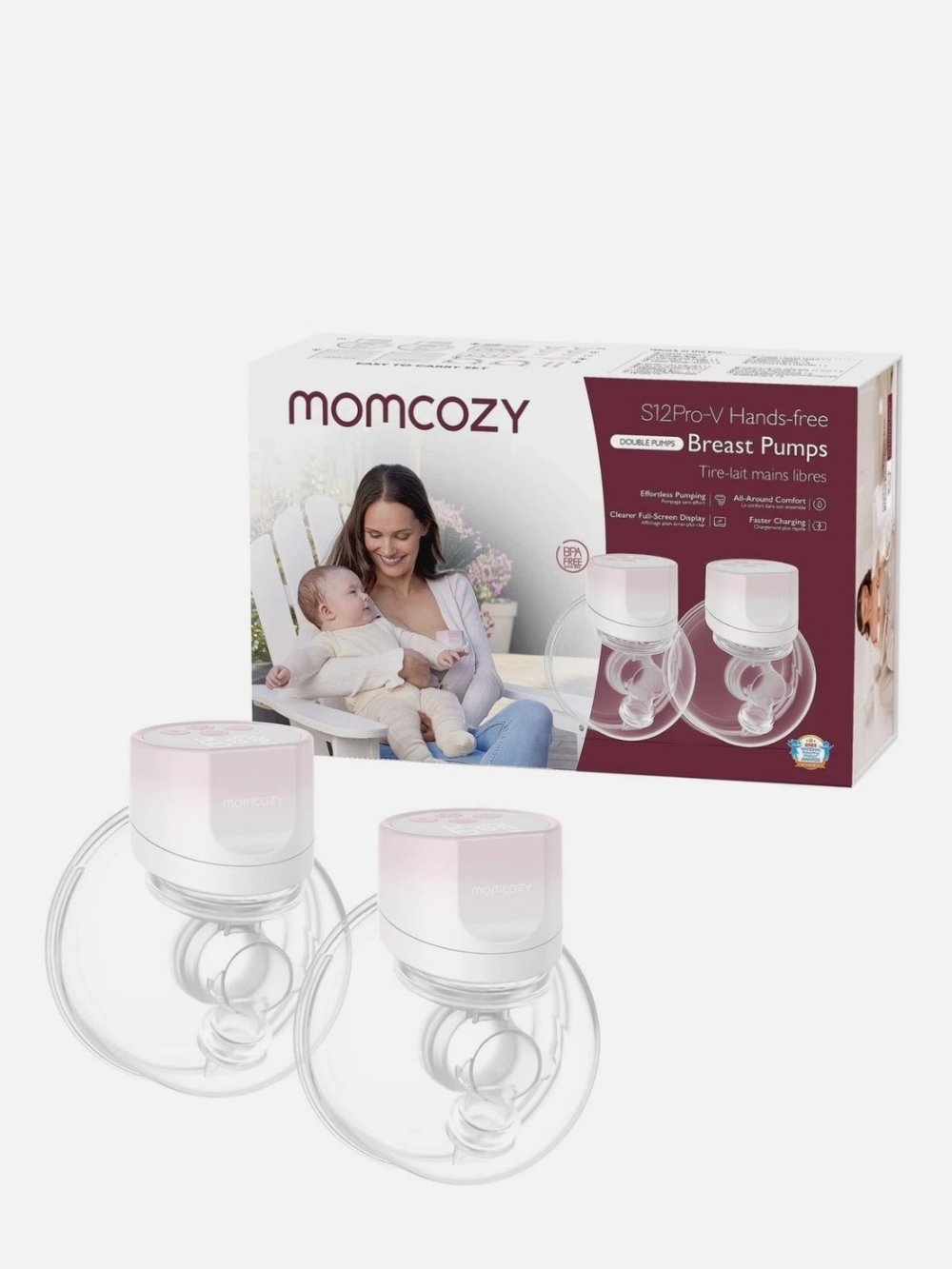 S12Pro-V Hands-Free Breast Pump - Pink (Double Pump)
